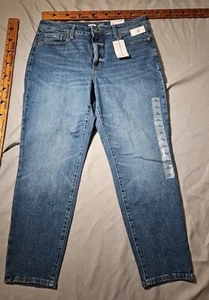 Jeans Old Navy donna 14 OG pantaloni denim vita alta dritti segreti tasca slim nuovi con etichette - Foto 1 di 14