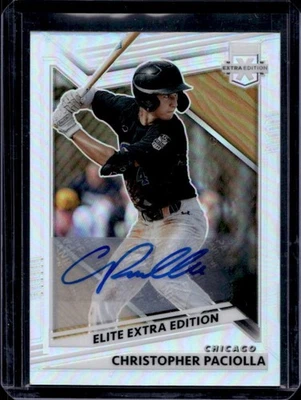 2022 Elite Extra Edition Christopher Paciolla Signatures Holo #1/25 Cubs - Image 1 of 2