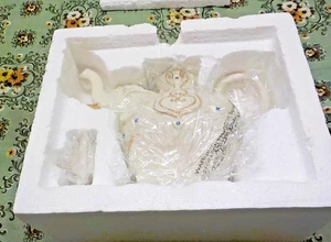 Rara y hermosa tetera LENOX elefante con joyas 8” marfil fino China 2003 - en espuma - Imagen 1 de 6