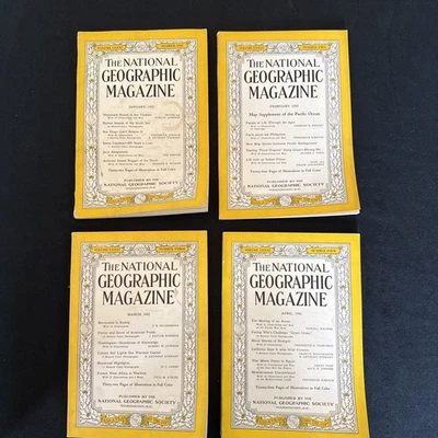 COMPLETE SET OF 1942 NATIONAL GEOGRAPHIC  MAGAZINES ~~ 83 YEARS OLD!! + 5 MAPS Foto 1 de 4