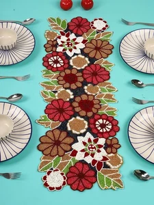 Beautiful Beaded Dining Table Runner Craftsmanship Pack of 1 Size 13 X 34 Inch - Picture 1 of 5