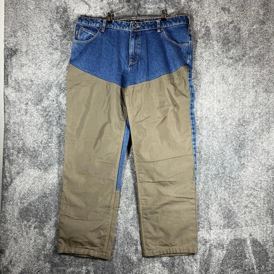 Брюки мужские Cabela's 38x32 синие коричневые классический крой двухцветная уличная рабочая одежда джинсовая ткань - Изображение 1 из 4