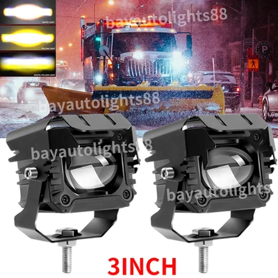雪犁 2X 3 英寸 LED 工作灯卡车拖拉机车头灯拖拉机 suv utv — 第 1/4 张图片