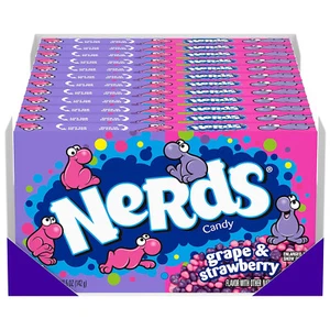 Nerds Candy, Grape & Strawberry Flavor, 5 Ounce Movie Theater Candy Boxes (Pack - Picture 1 of 5