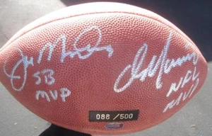 Joe Montana Dan Marino signed Super Bowl XIX 19 Game Football /500 PSA/DNA auto - Picture 1 of 10