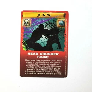 Juego de cartas Mortal Kombat Kard TCG 1992 Jax Head Crusher Fatality MP - Imagen 1 de 2