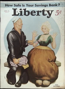 Liberty Magazine January 28, 1933 B. McCowen Cover, Zane Grey! - Imagen 1 de 1
