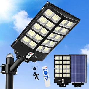 JAYNLT 1600W Solar Street Light Outdoor, 200000LM 6500K Parking Lot Dusk to Dawn - Picture 1 of 7