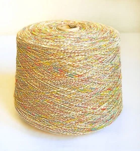 Algodón italiano - hilos de tejer de lúrex, cono de 3,3 lb / 1500 gramos - Imagen 1 de 3