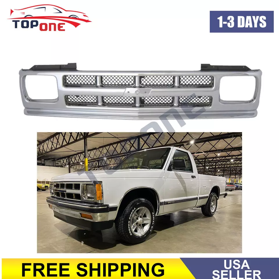 Front Grille For 1991-1993 Chevrolet S10 1991-1994 S10 Blazer Silver Plastic Foto 1 de 4