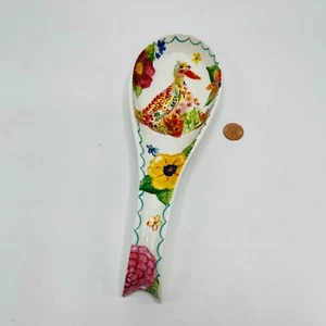 Auslaufmodell Pier 1 Imports Löffelablage Ente Frühling Zeichnung bunt - Bild 1 von 7