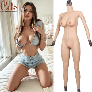 Silicone Full Bodysuit D Cup Breast Forms Body Suit For Crossdresser - Picture 1 of 19