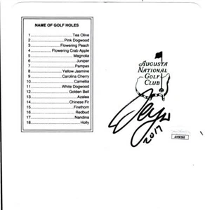 SERGIO GARCIA Signed 2017 Augusta Masters Scorecard JSA AH58568 - Picture 1 of 1