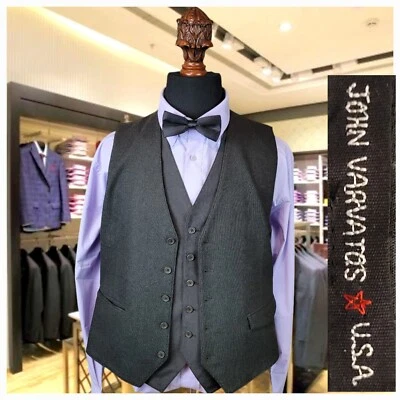 Chaleco John Varvatos Para Hombres Talla 42 RARO Doble 2 en 1 Chaleco Sarga Mezcla de Lana Foto 1 de 4