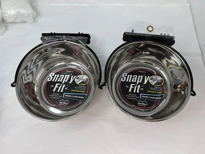 Lote de (2) NUEVOS TAZONES DE AGUA Y ALIMENTACIÓN SNAPY FIT de acero inoxidable de 2 cuartos cada uno Foto 1 de 4