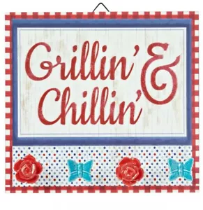 Nuevo letrero colorido para mujer Pioneer grillin y chillin con 4 perillas de cerámica - Imagen 1 de 1
