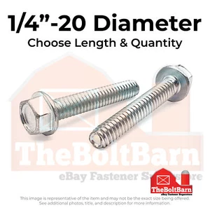 1/4"-20 Indent Hex Washer Head Thread Rolling Screws Zinc (Choose Length & Qty) - Picture 1 of 8
