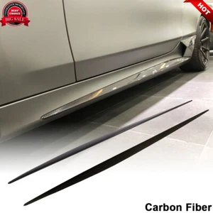 For Benz S500 S550 S63 2-Door 14UP Carbon Fiber Side Skirts Extension Spoiler - Foto 1 di 12