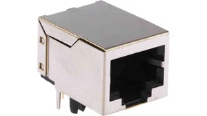 Connettore plug ethernet rete  presa femmina   RJ-45 8P8C 8 pin 90° - Imagen 1 de 2