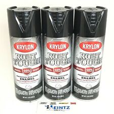 KRYLON 9202-3 PACK GLOSS BLACK Rust Tough Protective Enamel - 40% Stronger- 12oz
