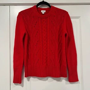 J Crew Damen Pullover rot Grobstrick Wolle Größe S - Bild 1 von 9