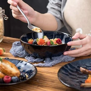 Ceramic Salad Bowl Set for Kitchen, Serving - 32 oz Soup Bowl, Pasta Bowl - Picture 1 of 6
