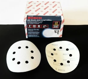 50 BOSCH 5" HOOK AND LOOP 8 HOLE SANDING DISCS 80 GRIT 4X ORBITAL SANDER SR5W085 - Picture 1 of 1