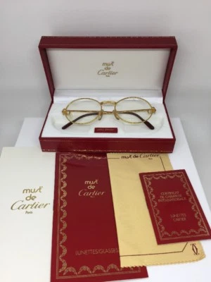 New Vintage Cartier Saint Honore Limited Series Eyeglasses With Sapphire 49-18mm - Image 1 of 4