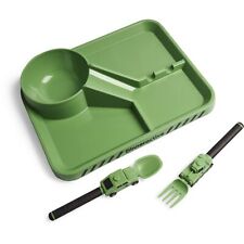 Dinneractive Dining Set For Kids - 3PC Green Army Dinnerware
