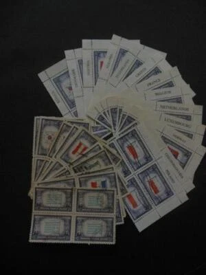 EDW1949SELL : USA 1943 Sc #909-21 Cplt sets of Blks of 4 & cplt PL# blks - Image 1 of 3