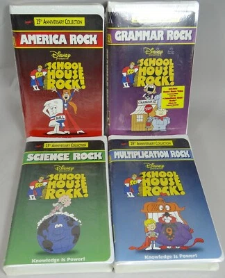 Schoolhouse Rock VHS Lot 4 Just a Bill Conjunction Junction My Hero Zero 90s New - Image 1 of 4