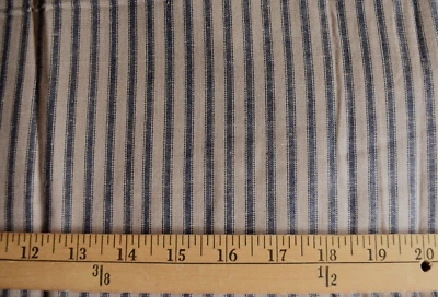 BLACK  STRIPES ON KHAKI  100% COTTON FABRIC  25X45 INCHES - Image 1 of 2