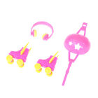 4PCS Decorative Roller Skate Fancy Doll Shoes headset helmet For  KidsB-fo S^3