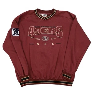 Vintage Lee Sport San Francisco 49ers Sweater Mens XL Red Embroidered NFC Patch - Picture 1 of 16