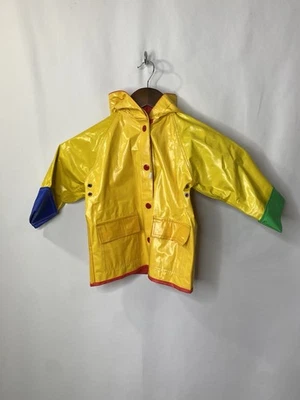 Impermeable Reversible Vintage Onda de Lluvia Talla 3 Niño Pequeño Arco Iris Colorido Exterior Foto 1 de 4