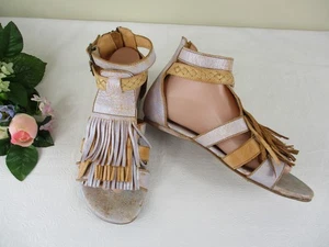 Bed|Stu Alena sandali taglia 10 lavanda e pelle naturale scarpe gladiatore boho - Foto 1 di 15