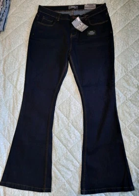 NWT Womens Dorothy Perkins Ella Indigo Statement Flare Jeans Size 14s - Image 1 of 4