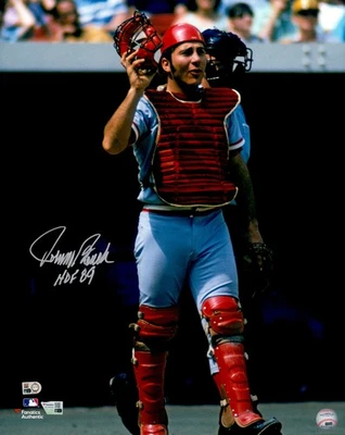 Foto firmada por Johnny Bench 16x20 Cincinnati Reds "HOF 89" fanáticos y MLB Holo Foto 1 de 4