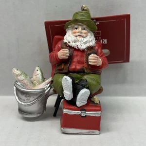 Cobertizo Rojo Cerámica Papá Noel Pesca Enfriador Navidad Gorra Adorno Nuevo con Etiquetas - Imagen 1 de 4