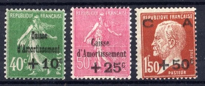 FRANCE / SEMI-POSTAL / 1929 SINKING FUND / Y&T # 253 / 255 MINT MNH COMPLETE - Image 1 of 3