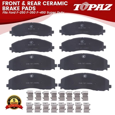 Front Rear Ceramic Brake Pads for Ford F-250 F-350 F-450 Super Duty - Image 1 of 4