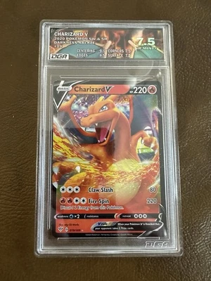 2019 Pokémon Charizard V SWSH # 19 PSA 10 Darkness Ablaze DGA 7.5 - Image 1 of 2