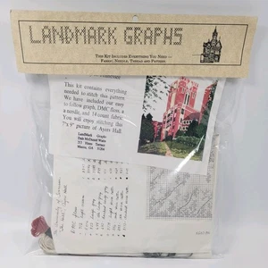 VTG Landmark Graphs Cross Stitch Kit The Hill University of Tennessee Ayres Hall - Picture 1 of 3