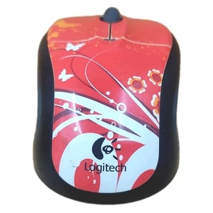 Logitech Wireless Mouse M-RBS136 (Butterflies & Flowers on Red) + USB Receiver - Picture 1 of 15