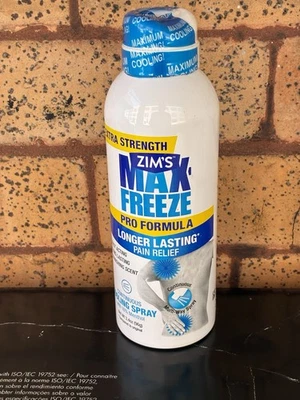 ZIMS -MAX FREEZE - Fórmula Pro - Alivio del dolor de larga duración 3,4 OZ DESCONTINUADO ~ Sello Foto 1 de 3