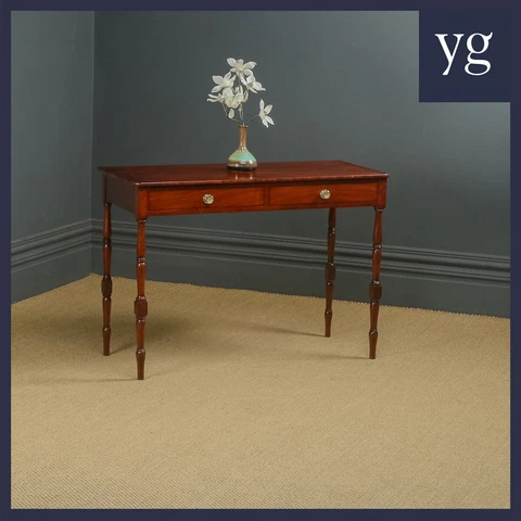 Antique English Georgian Regency Mahogany Console  Table With Drawers (c. 1825) Cover