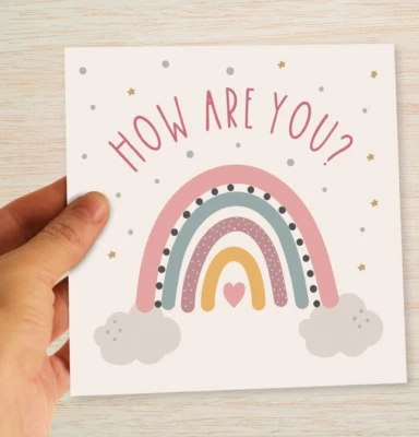 Get Well Card Thinking of you Card ¿Cómo estás? Amistad Salud Mental Empatía Foto 1 de 4