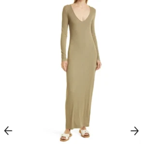 SAMSOE SAMSOE - Patty Rib Long Sleeve Dress Covert Green Large - Picture 1 of 9
