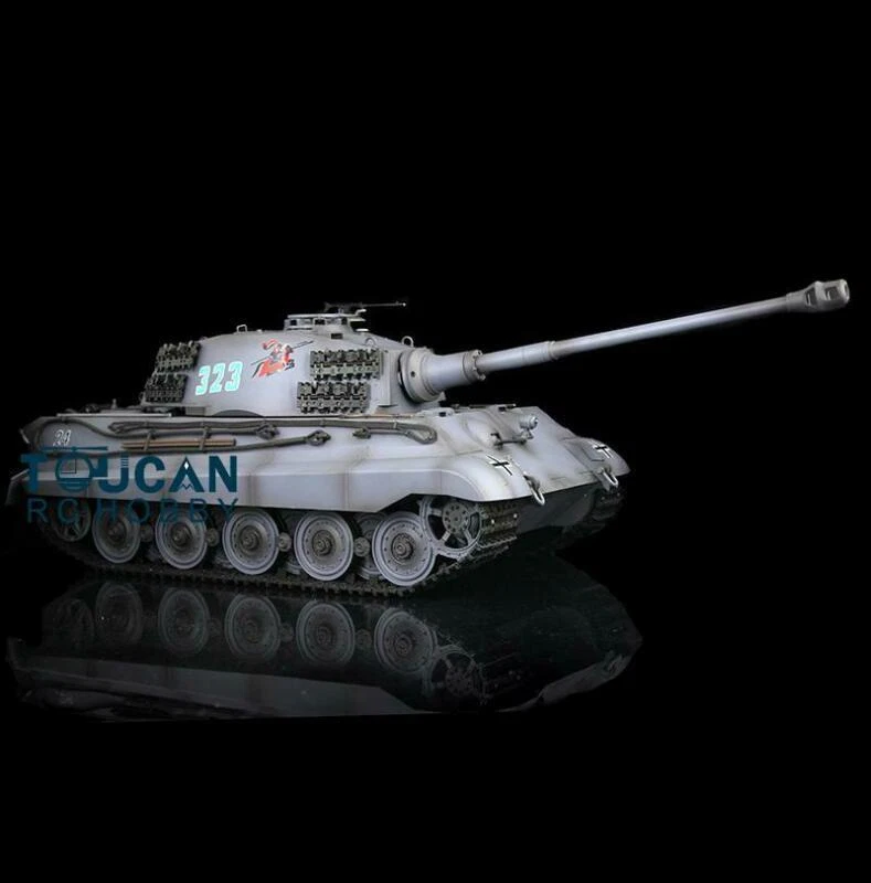 1/16 7.0 Henglong German King Tiger Plastic RTR 3888A RC Tank 360°Turret Gray - Image 1 of 4