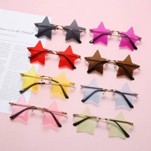 Eyewear for Women & Men Rimless Sunglasses Sun Glasses Party Glasses Star Shape - Picture 1 of 20